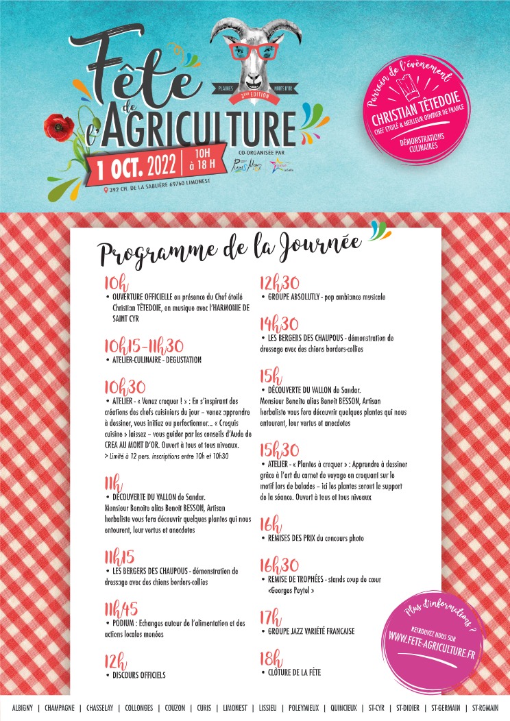 F te de l agriculture 1er octobre LIMONEST le programme de